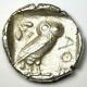Athens Greece Athena Owl Tetradrachm Silver Coin (454-404 Bc) Choice Xf / Au