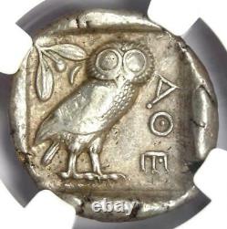 Athens Greek Athena Owl AR Tetradrachm Silver Coin 440-404 BC NGC Choice VF