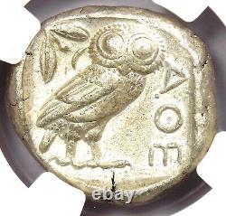 Athens Greek Athena Owl Tetradrachm Ancient Coin 440-404 BC NGC Choice VF