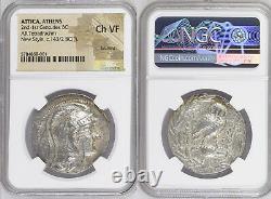 Attica, Athens (2nd-1st Cent. BC) New Style AR Tetradrachm Coin. NGC Choice VF
