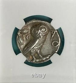 Attica Athens AR Tetradrachm Athena Owl Greek Silver Coin 440-404 BC NGC CH XF
