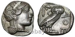 Attica, Athens AR Tetradrachm Helmeted Athena & Owl Uncirculated Toned