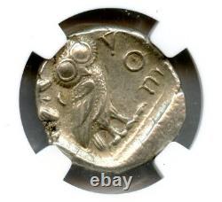 Attica Athens Athena Owl AR Tetradrachm Silver 440-404 BC. NGC Choice XF 4,4