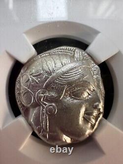 Attica Athens Athena Owl AR Tetradrachm Silver 440-404 BC. NGC Choice XF 4/5