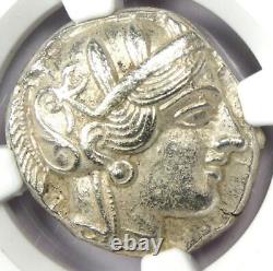 Attica Athens Athena Owl AR Tetradrachm Silver Coin 440-404 BC. NGC Choice AU