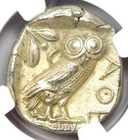Attica Athens Athena Owl AR Tetradrachm Silver Coin 440-404 BC. NGC Choice AU