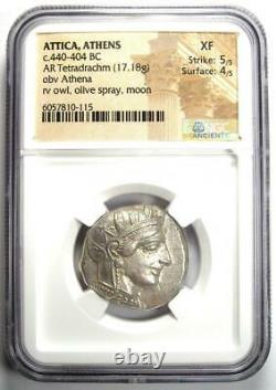 Attica Athens Greek Athena Owl Tetradrachm Coin 440-404 BC. NGC XF 5/5 Strike
