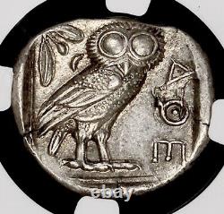 Attica Athens Greek Owl Silver AR Tetradrachm Coin (440-404 BC) NGC Ch AU 4+5