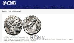 Attica Athens Greek Owl Silver Tetradrachm Coin (440-404 BC) NGC AU 5+3