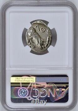 Attica Athens Greek Owl Silver Tetradrachm Coin (440-404 BC) NGC CH AU 4/5 4/5