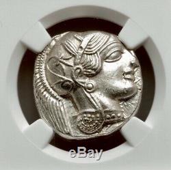 Attica Athens Greek Owl Silver Tetradrachm Coin (440-404 BC) NGC CH AU 4/5 5/5