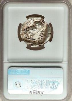 Attica Athens Greek Owl Silver Tetradrachm Coin (440-404 BC) NGC CH AU 5/5 4/5