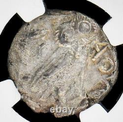 Attica, Athens, Silver Athena Tetradrachm, 393-294 Bc, Ngc Grade Au