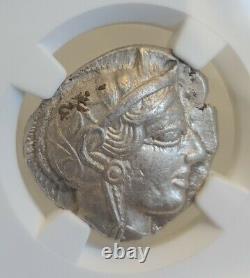 Attica, Athens Tetradrachm NGC AU Ancient Silver Owl Coin