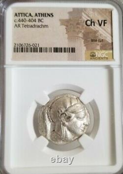 Attica, Athens Tetradrachm NGC Choice VF Ancient Silver Coin with Crest