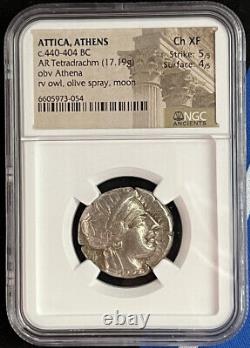 Attica Athens Tetradrachm Silver Coin Ngc Ch Xf 5/5, 4/5