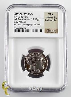 Attica, Athens c. 440 404 BC AR Tetradrachm XF Str 5/5 Sur 4/5 Athena/Owl