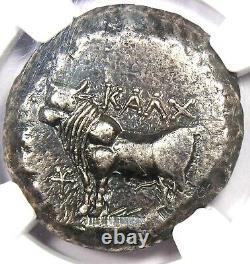 Bithynia Calchedon Silver AR Tetradrachm Bull Coin 387-340 BC NGC Choice XF EF