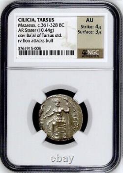 CILICIA, Mazaeus Baal of Tarsus AR Stater, 361-328 BC silver Coin NGC AU 4+3