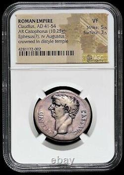 CLAUDIUS Ephesus AR Cistophorus (Silver Cistophoric Tetradrachm) Roman Coin NGC