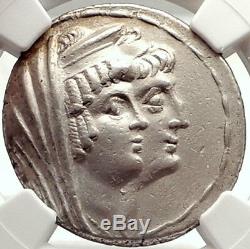 CLEOPATRA THEA & ANTIOCHOS VIII 122BC Seleukid Tetradrachm Greek Coin NGC i69795