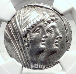 CLEOPATRA THEA & ANTIOCHOS VIII 122BC Seleukid Tetradrachm Greek Coin NGC i72393