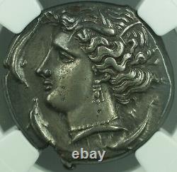 C. 320-300 BC AR Tetradrachm Ancient Silver Coin Sicily Siculo-Punic NGC XF MSK