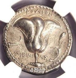 Caria Rhodes Greek AR Tetradrachm Coin Rose Helios 230-205 BC Certified NGC XF
