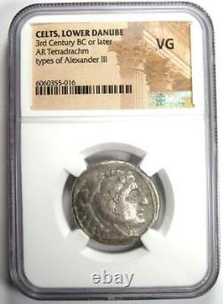 Celtic Alexander the Great III AR Tetradrachm Celts Coin 200 BC NGC VG