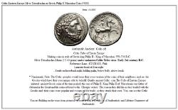 Celtic Eastern Europe Silver Tetradrachm as Greek Philip II Macedon Coin i54001