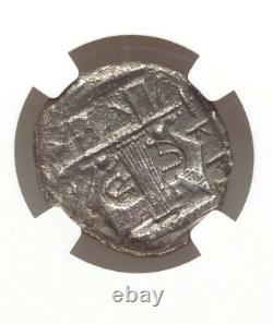 Chalcidian League, Macedon Lyre Tetradrachm NGC AU 5/2 Ancient Silver Coin