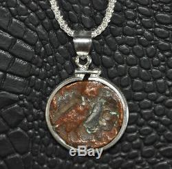 Classical Owl Tetradrachm Authentic Athens Fourree Coin Sterling Silver Necklace