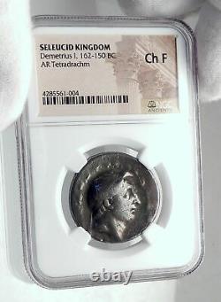 DEMETRIOS I Soter Authentic Ancient Silver Greek TETRADRACHM Coin NGC i80623