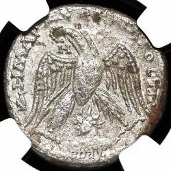 EMESA Macrinus, AD 217-218 Caesar Bi Tetradrachm, Eagle, Roman Empire NGC Ch VF