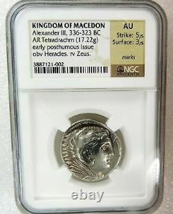 GEM COIN Alexander III 336-323 BC Heracles MACEDON AR Tetradrachm AU 5/5 3/5