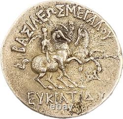 GREEK Bactrian Eucratides AR Tetradrachm C. 171-145 BCE. 14.2g