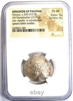 Greek Paeonia Patraus AR Tetradrachm Silver Coin 335-315 BC NGC Choice XF (EF)