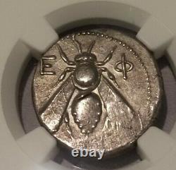 Ionia, Ephesus Bee Tetradrachm NGC XF 4th Century BC Ancient Silver Coin