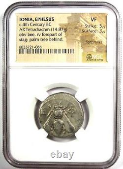Ionia Ephesus Silver AR Tetradrachm Bee Stag Coin 300 BC Certified NGC VF