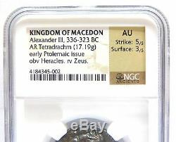KINGDOM OF MACEDON Alexander III, 336-323 BC AR Tetradrachm 17.19g AU NGC COIN