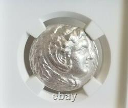 Kingdom Of Macedon Alexander III Tetradrachm NGC Choice AU Ancient Silver Coin