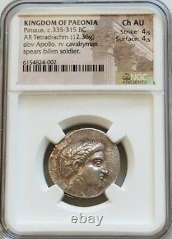 Kingdom Of Paeonia, Patraus Tetradrachm NGC Choice AU Ancient Silver Coin