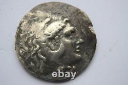 LARGE ANCIENT GREEK ALEXANDER THE GREAT SILVER TETRADRACHM COIN 4th CENT BC