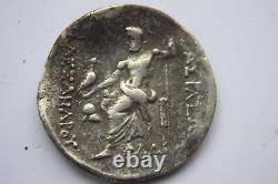 LARGE ANCIENT GREEK ALEXANDER THE GREAT SILVER TETRADRACHM COIN 4th CENT BC