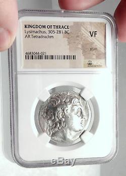 LYSIMACHOS Silver Greek Tetradrachm Coin w ALEXANDER III the GREAT NGC i73060