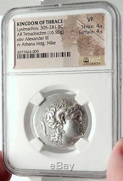 LYSIMACHOS Silver Tetradrachm Ancient Greek Coin ALEXANDER the GREAT NGC i68281