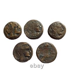 Lot Of 5 Ancient Greek Tetradrachm Coins Attica Owl Athena Rare Detector Find