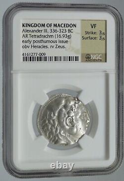 MACEDONIAN KINGDOM Alexander III the Great OLD Silver Tetradrachm NGC Coin D005