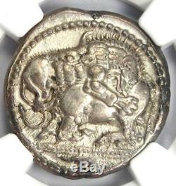 Macedon Acanthus Lion AR Tetradrachm Coin 470-430 BC Certified NGC AU Rare