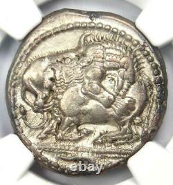 Macedon Acanthus Lion AR Tetradrachm Coin 470-430 BC Certified NGC Choice XF